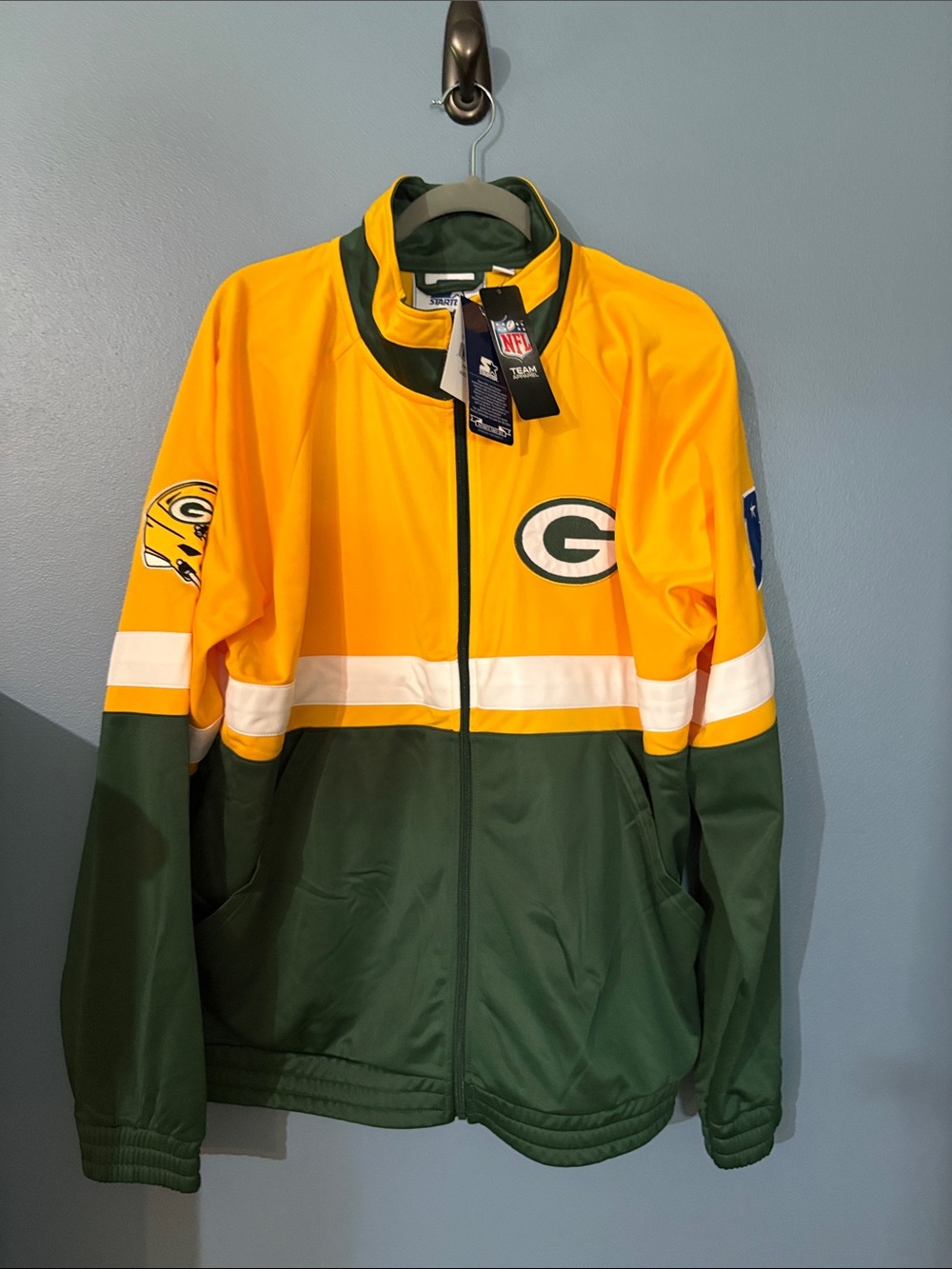 STARTER Green Bay Packers Yellow and Green Team Jacket